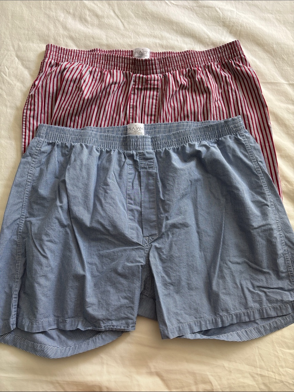 Jos. A. Bank Men's Boxers - Blue Check and Red Stripe